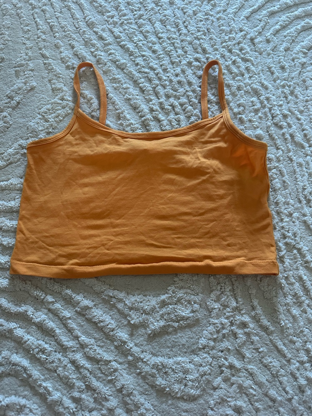 Forever 21 Orange Ribbed Crop Tank